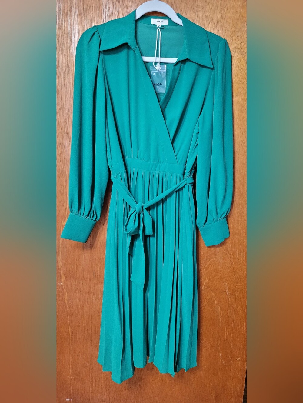 Suncoo Paris Womens Faux Wrap Dress Green Size T2 (1759)
